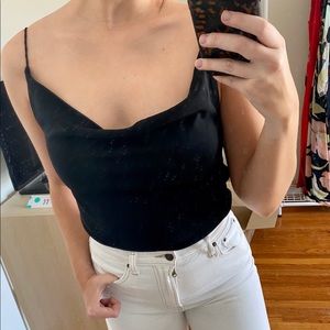 Vintage cowl neck tank with a strappy back